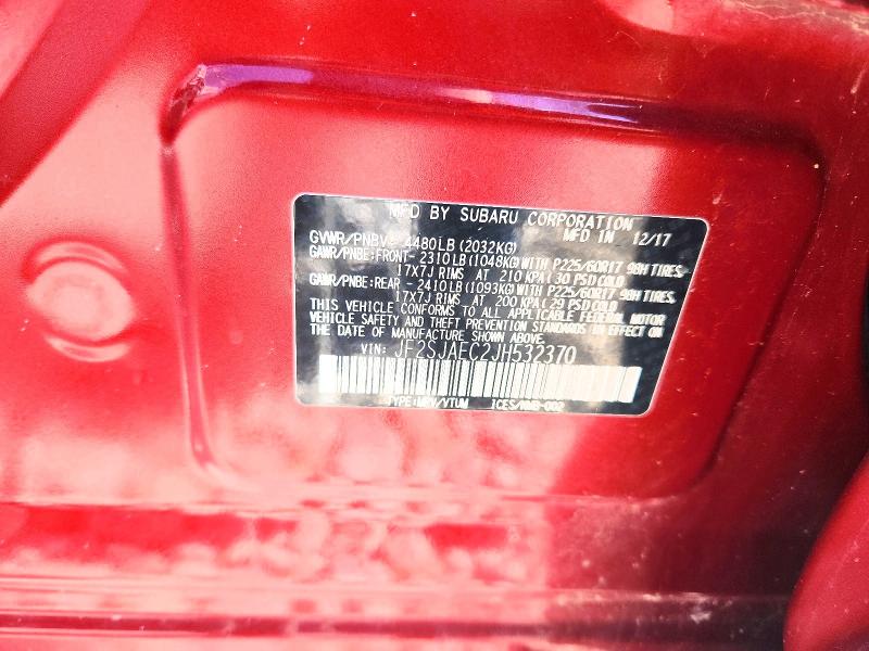 47468846 :رقم المزاد ، JF2SJAEC2JH532370 vin ، 2018 Subaru Forester مزاد بيع