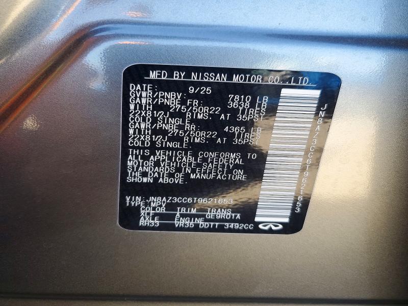 Aukcja sprzedaży 2026 Infiniti Qx80, vin: JN8AZ3CC6T9621653, numer aukcji: 47048276