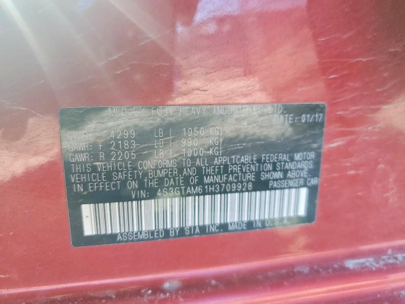 2017 Subaru Impreza მანქანა იყიდება აუქციონზე, vin: 4S3GTAM61H3709928, აუქციონის ნომერი: 45981206