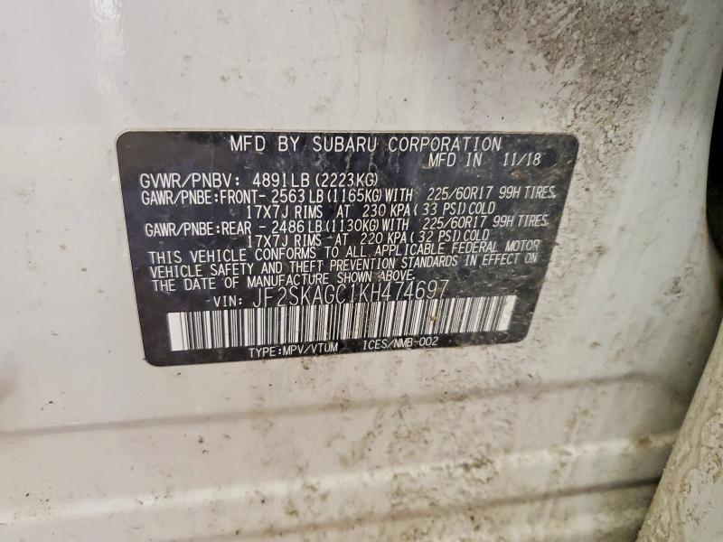 Aukcja sprzedaży 2019 Subaru Forester, vin: JF2SKAGC1KH474697, numer aukcji: 48158806