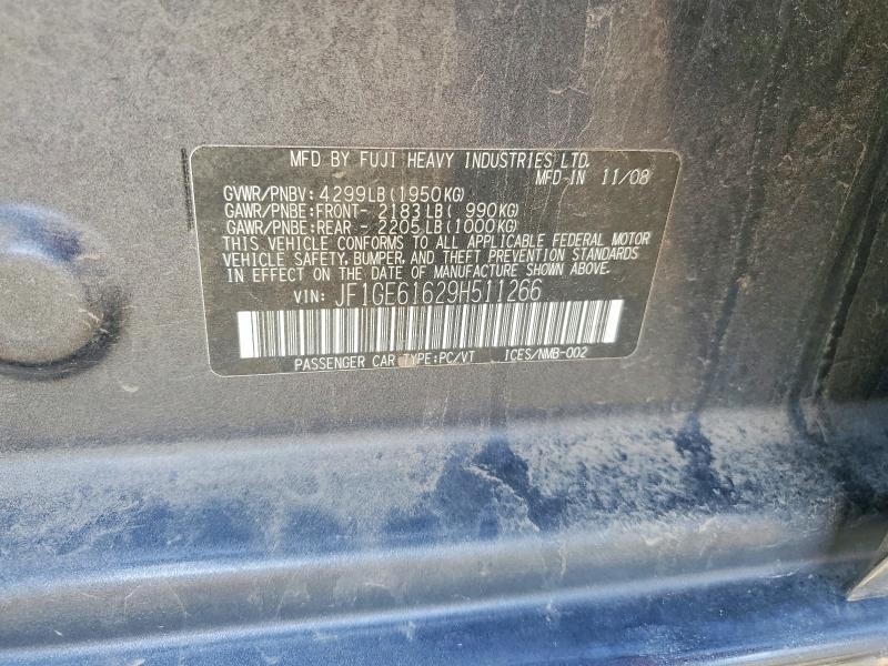 Продаж на аукціоні авто 2009 Subaru Impreza, vin: JF1GE61629H511266, номер лоту: 47921696