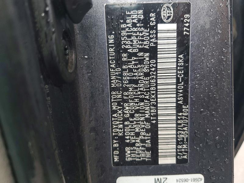 79478995 :رقم المزاد ، 4T1BF3EKXBU632420 vin ، 2011 Toyota Camry مزاد بيع