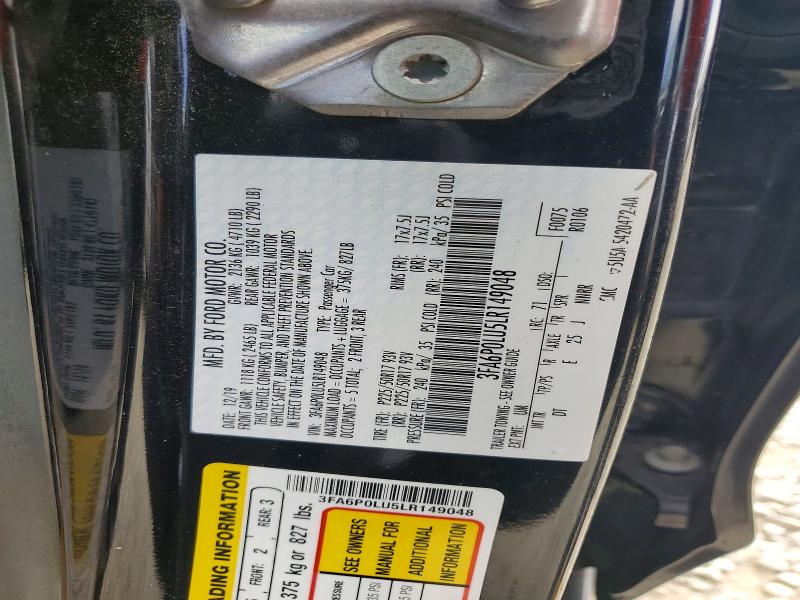 79687645 :رقم المزاد ، 3FA6P0LU5LR149048 vin ، 2020 Ford Fusion مزاد بيع
