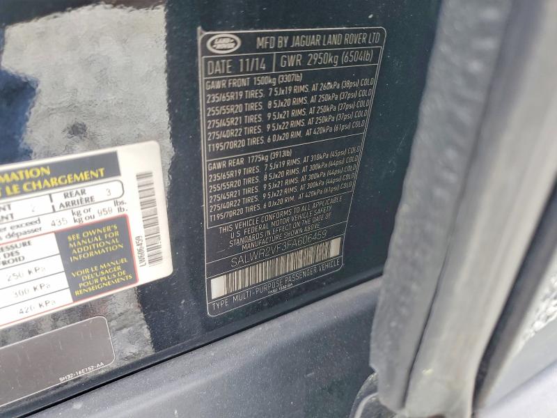 2015 Land Rover Range Rover Sport მანქანა იყიდება აუქციონზე, vin: SALWR2VF3FA606459, აუქციონის ნომერი: 47194436