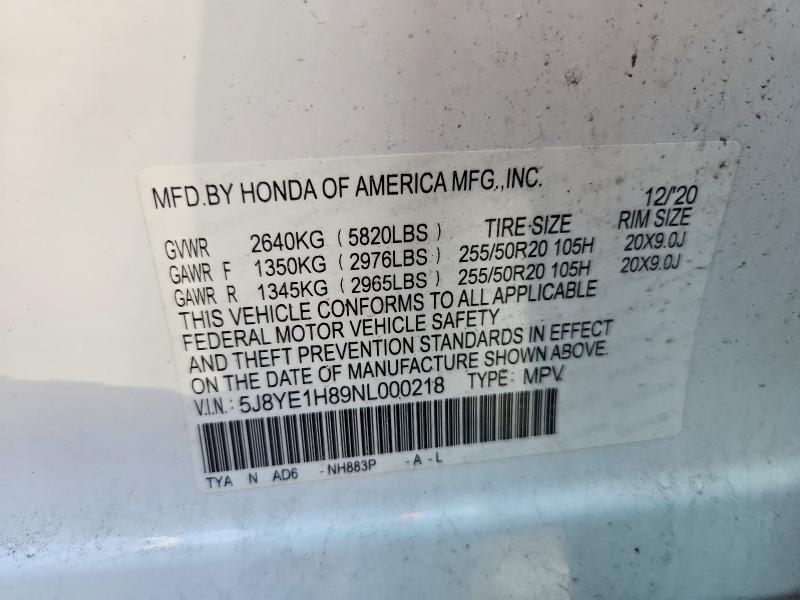 Aukcja sprzedaży 2022 Acura Mdx, vin: 5J8YE1H89NL000218, numer aukcji: 46849316