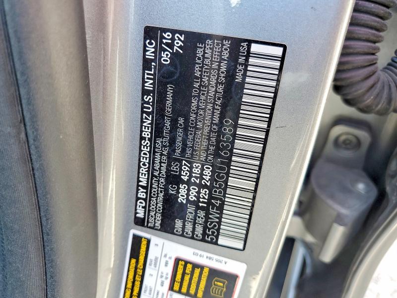 Aukcja sprzedaży 2016 Mercedes-benz C, vin: 55SWF4JB5GU163589, numer aukcji: 45756926