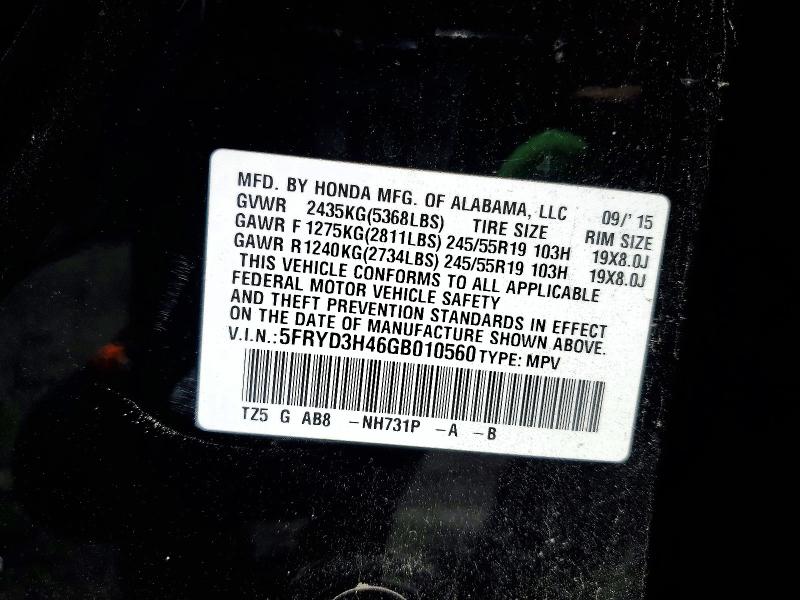 2016 Acura Mdx მანქანა იყიდება აუქციონზე, vin: 5FRYD3H46GB010560, აუქციონის ნომერი: 47523236