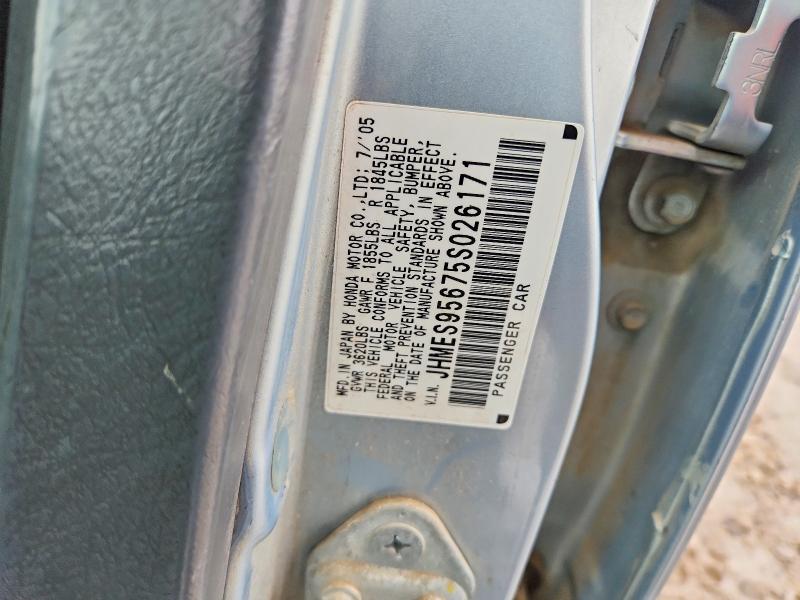 78563535 :رقم المزاد ، JHMES95675S026171 vin ، 2005 Honda Civic مزاد بيع