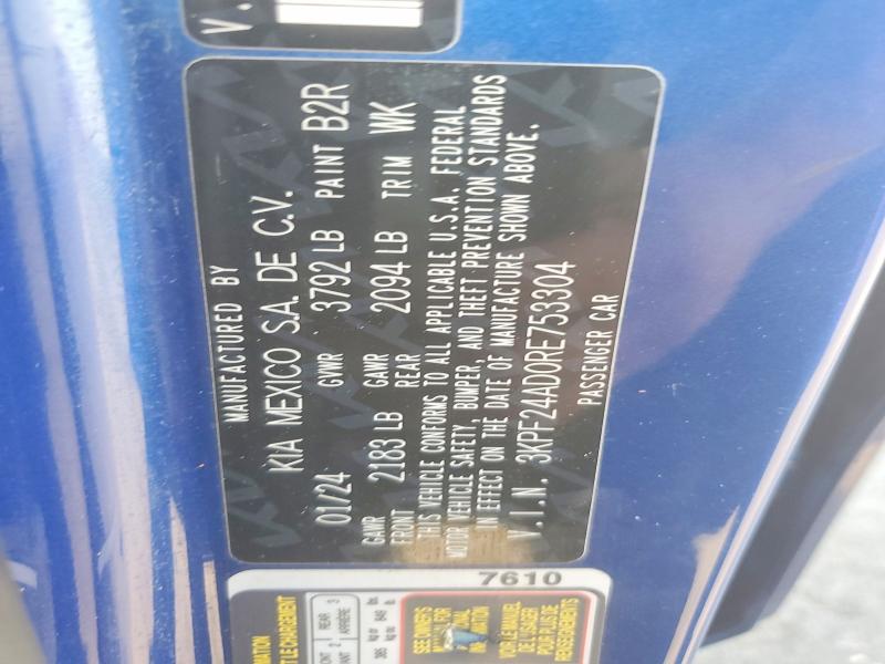Продаж на аукціоні авто 2024 Kia Forte, vin: 3KPF24AD0RE753304, номер лоту: 45728586