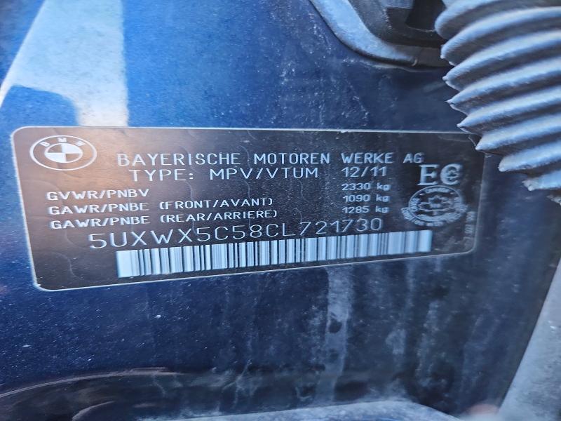 47073956 :رقم المزاد ، 5UXWX5C58CL721730 vin ، 2012 Bmw X3 مزاد بيع