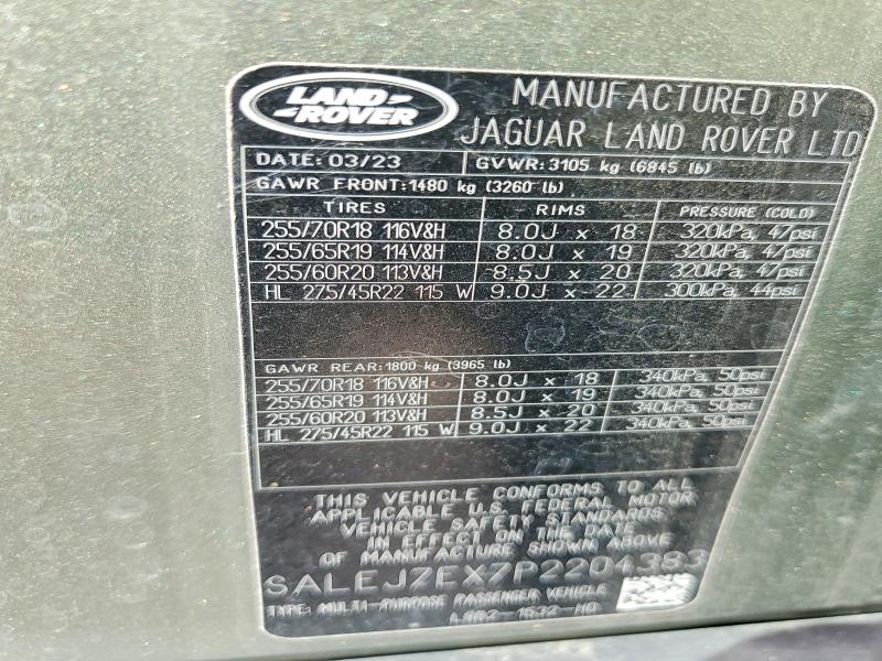 Продажа на аукционе авто 2023 Land Rover Defender, vin: SALEJ7EX7P2204383, номер лота: 41610966