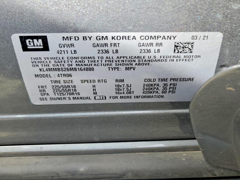 2021 Buick Encore Gx მანქანა იყიდება აუქციონზე, vin: KL4MMBS26MB164888, აუქციონის ნომერი: 46945996