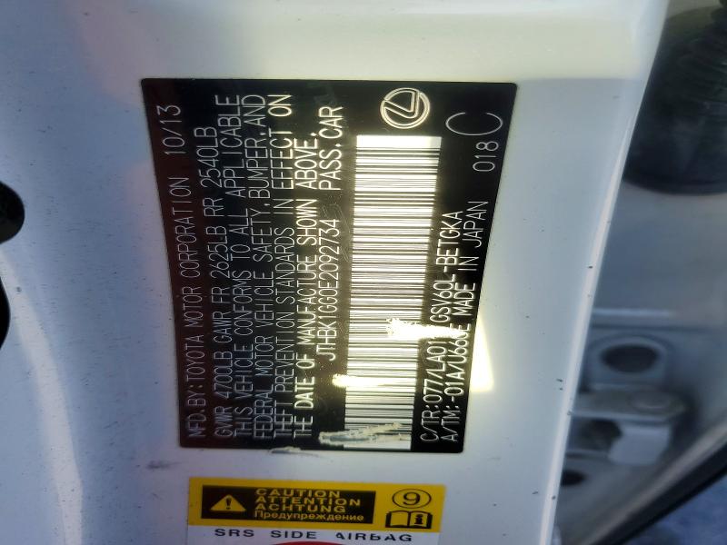 79455575 :رقم المزاد ، JTHBK1GG0E2092734 vin ، 2014 Lexus Es 350 مزاد بيع