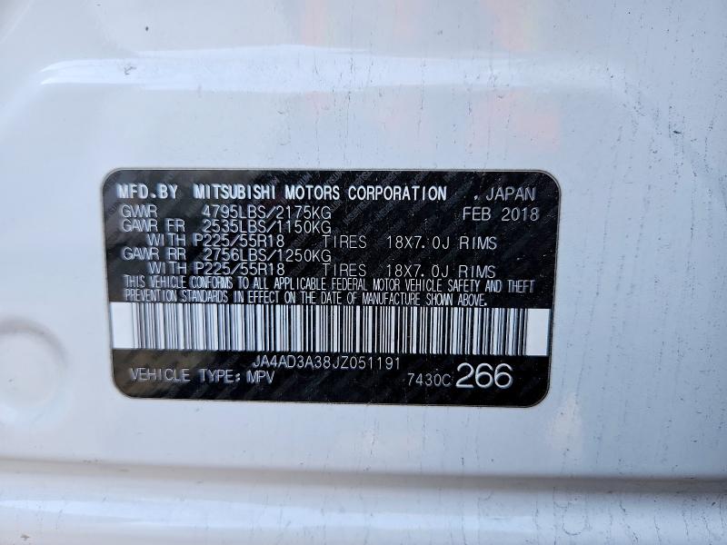 Продаж на аукціоні авто 2018 Mitsubishi Outlander, vin: JA4AD3A38JZ051191, номер лоту: 42069456