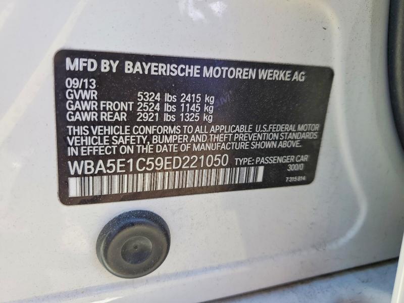 Продаж на аукціоні авто 2014 Bmw Activehybrid 5, vin: WBA5E1C59ED221050, номер лоту: 45954646