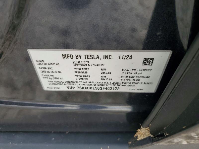 Продажа на аукционе авто 2025 Tesla Model X, vin: 7SAXCBE56SF462172, номер лота: 78714975
