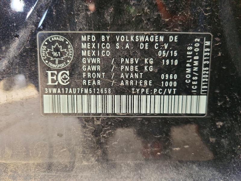 Aukcja sprzedaży 2015 Volkswagen Golf Sportwagen, vin: 3VWA17AU7FM512658, numer aukcji: 41949556