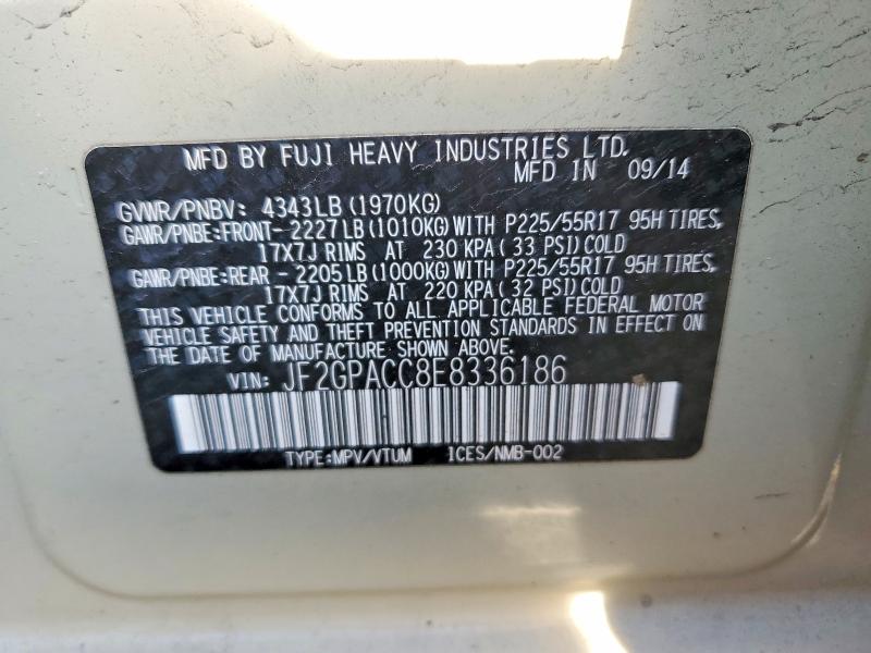Aukcja sprzedaży 2014 Subaru Xv Crosstrek, vin: JF2GPACC8E8336186, numer aukcji: 47981096