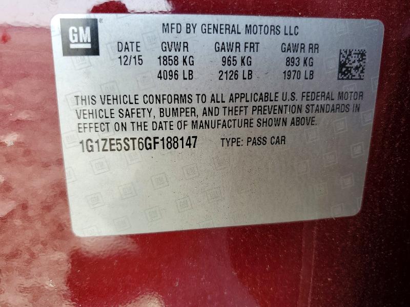 Aukcja sprzedaży 2016 Chevrolet Malibu, vin: 1G1ZE5ST6GF188147, numer aukcji: 47560756