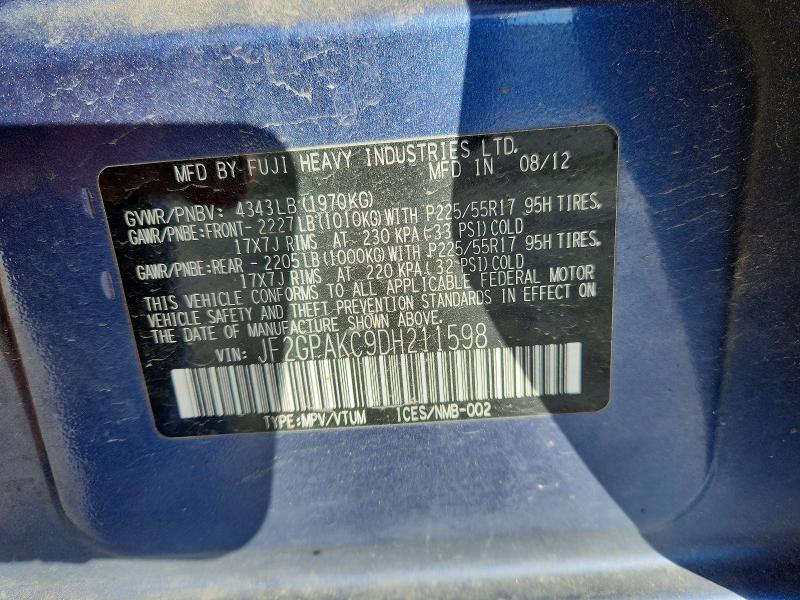 46453446 :رقم المزاد ، JF2GPAKC9DH211598 vin ، 2013 Subaru Xv Crosstrek مزاد بيع