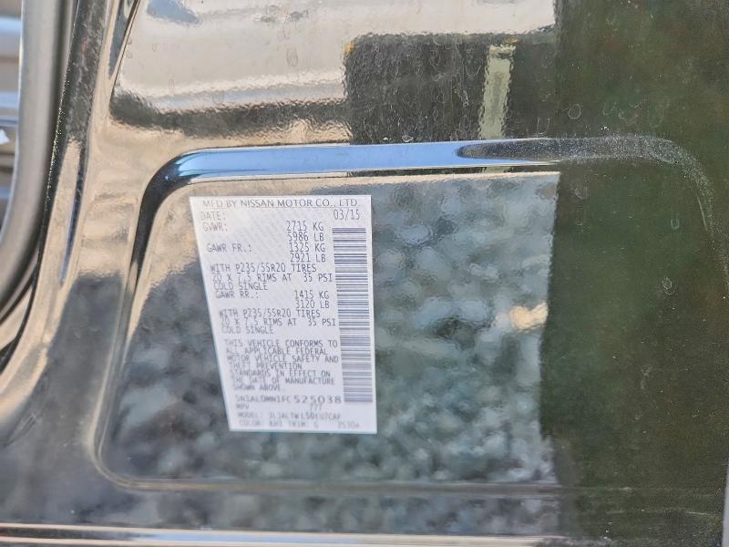46929306 :رقم المزاد ، 5N1AL0MN1FC525038 vin ، 2015 Infiniti Qx60 مزاد بيع