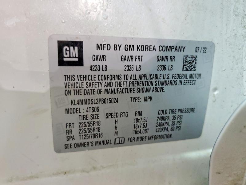 45878596 :رقم المزاد ، KL4MMDSL3PB015024 vin ، 2023 Buick Encore Gx مزاد بيع