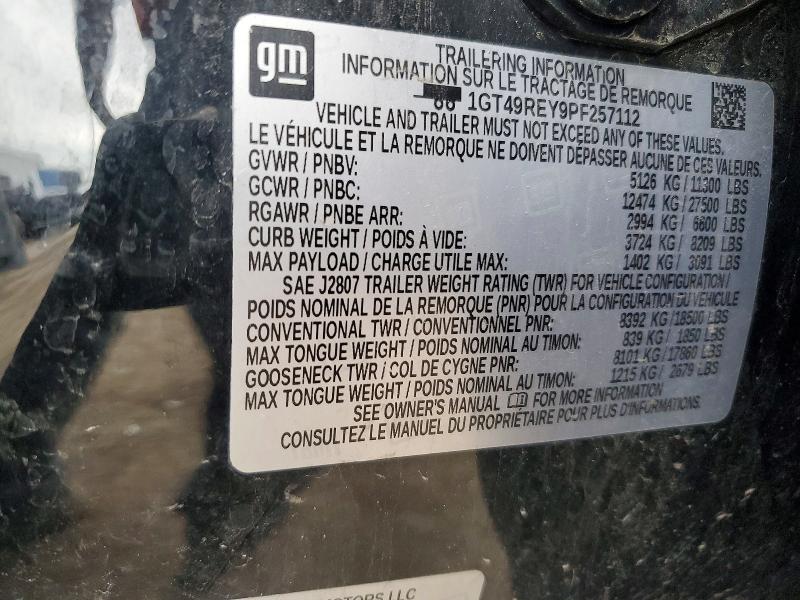 Aukcja sprzedaży 2023 Gmc Sierra, vin: 1GT49REY9PF257112, numer aukcji: 47568736