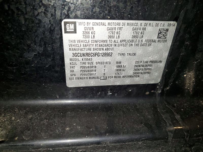 Продаж на аукціоні авто 2015 Chevrolet Silverado, vin: 3GCUKREC6FG128962, номер лоту: 79527985