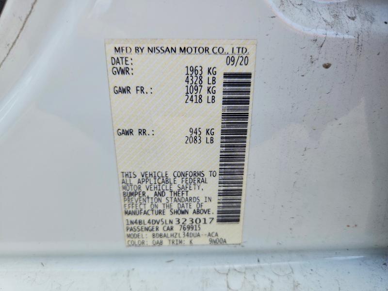 Продаж на аукціоні авто 2020 Nissan Altima, vin: 1N4BL4DV5LN323017, номер лоту: 79020215