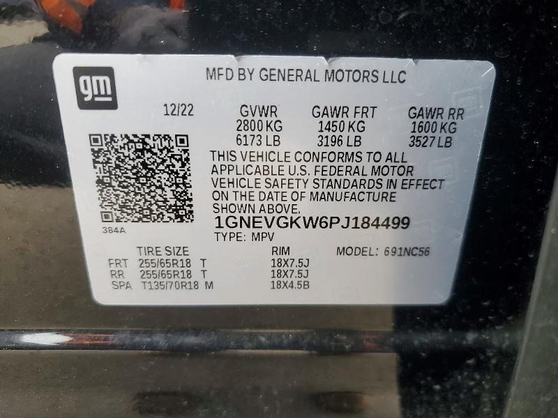 Aukcja sprzedaży 2023 Chevrolet Traverse, vin: 1GNEVGKW6PJ184499, numer aukcji: 47593266