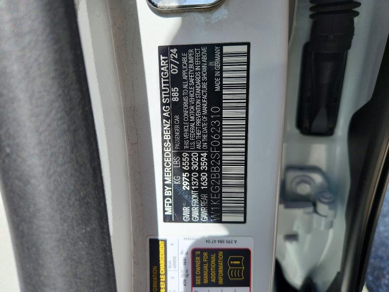 2025 Mercedes-benz Eqe Sedan მანქანა იყიდება აუქციონზე, vin: W1KEG2BB2SF062310, აუქციონის ნომერი: 45989346
