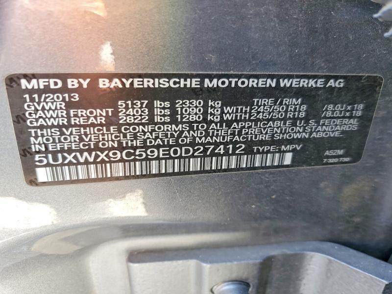 Aukcja sprzedaży 2014 Bmw X3, vin: 5UXWX9C59E0D27412, numer aukcji: 46610436