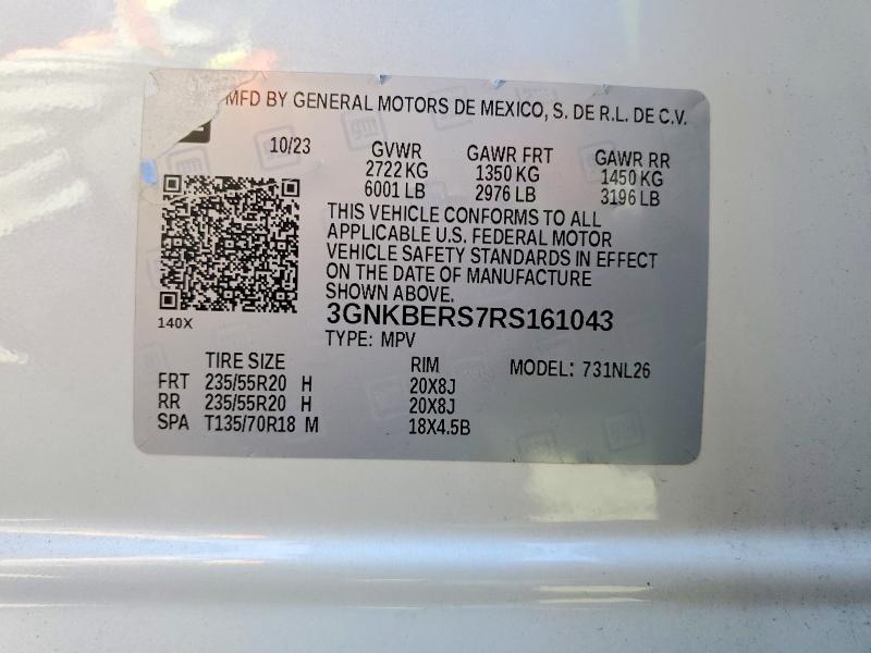 46405536 :رقم المزاد ، 3GNKBERS7RS161043 vin ، 2024 Chevrolet Blazer مزاد بيع