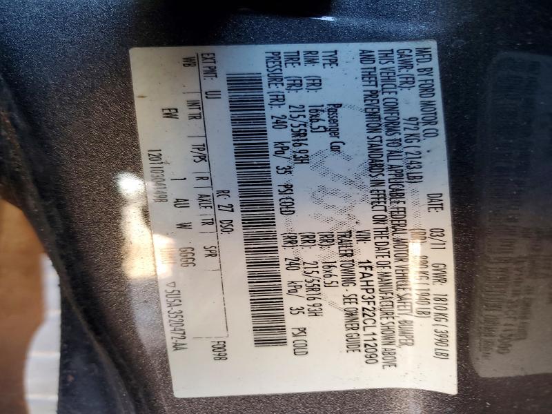 47450746 :رقم المزاد ، 1FAHP3F22CL112090 vin ، 2012 Ford Focus مزاد بيع