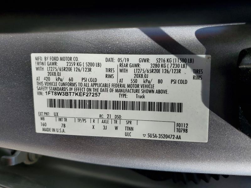Aukcja sprzedaży 2019 Ford F350, vin: 1FT8W3BT7KEF27257, numer aukcji: 46531156