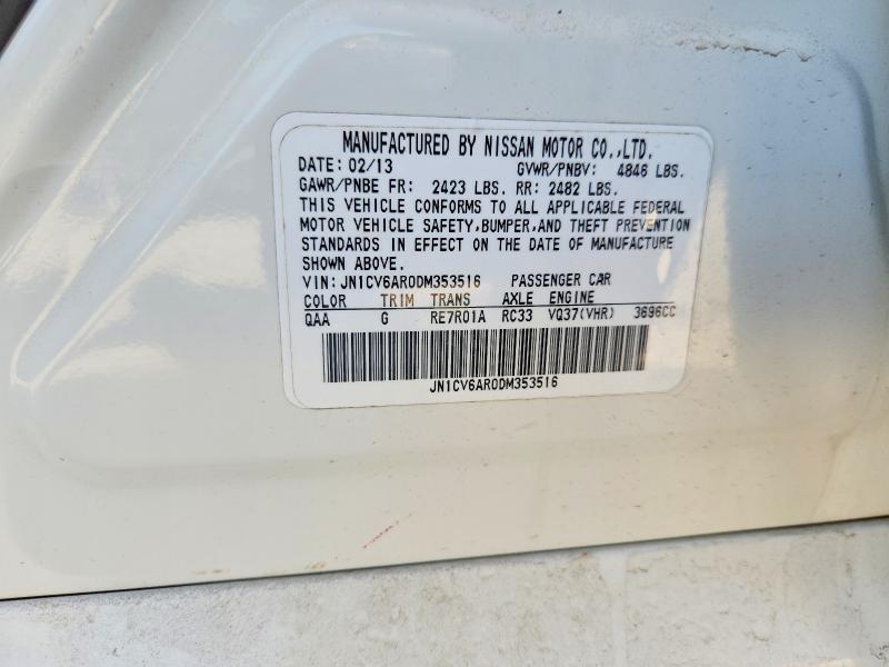 Aukcja sprzedaży 2013 Infiniti G37 Sedan, vin: JN1CV6AR0DM353516, numer aukcji: 46875986