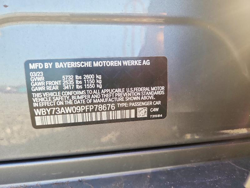 2023 Bmw I4 მანქანა იყიდება აუქციონზე, vin: WBY73AW09PFP78676, აუქციონის ნომერი: 47740526
