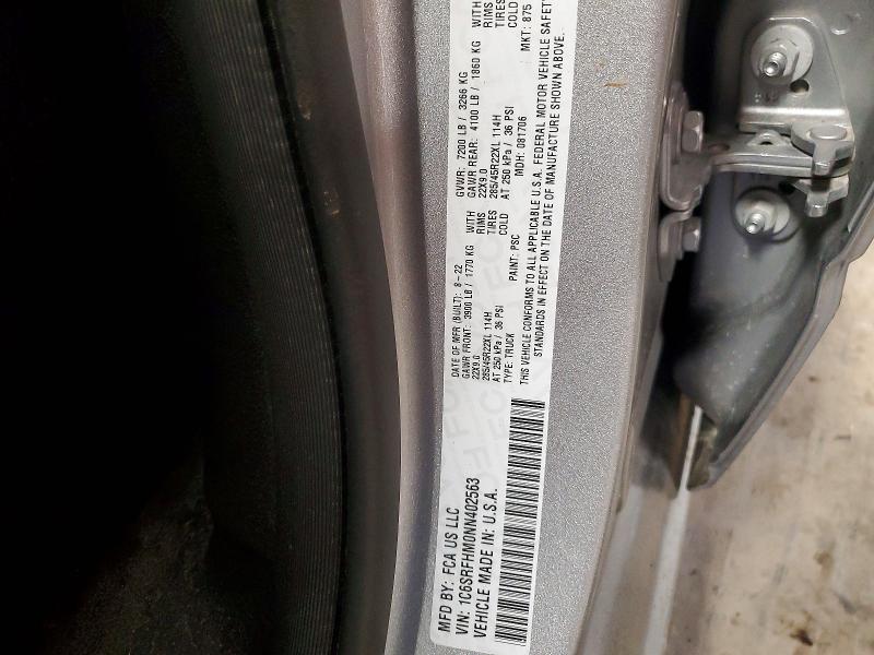 Продажа на аукционе авто 2022 Ram 1500, vin: 1C6SRFHM0NN402563, номер лота: 46738416