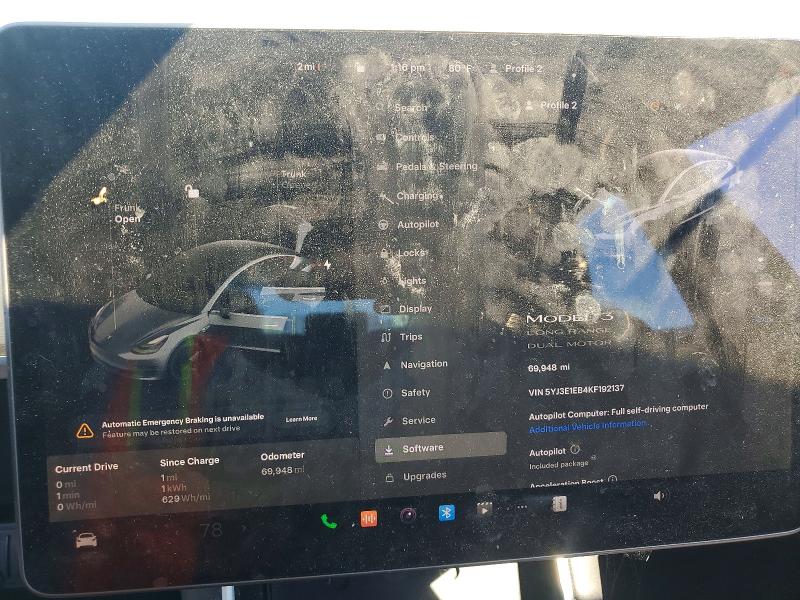 Продаж на аукціоні авто 2019 Tesla Model 3, vin: 5YJ3E1EB4KF192137, номер лоту: 46357966