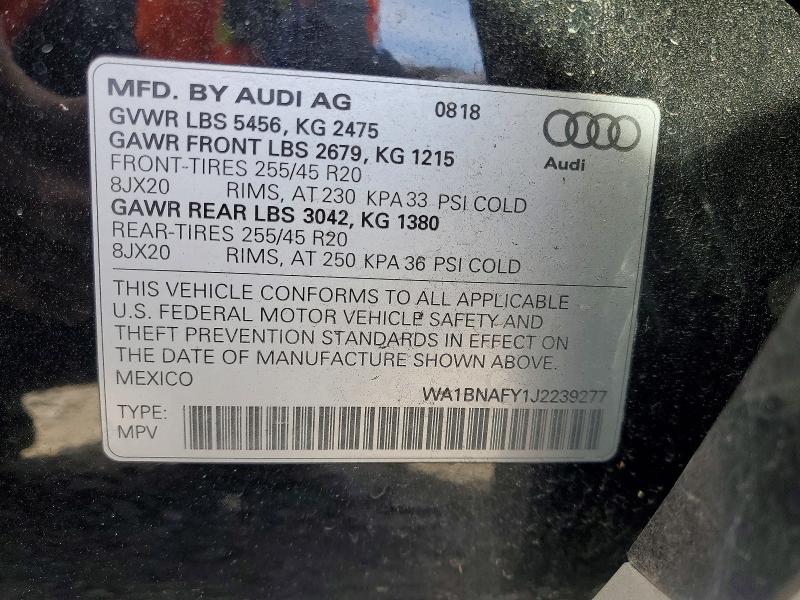 Aukcja sprzedaży 2018 Audi Q5, vin: WA1BNAFY1J2239277, numer aukcji: 47506636