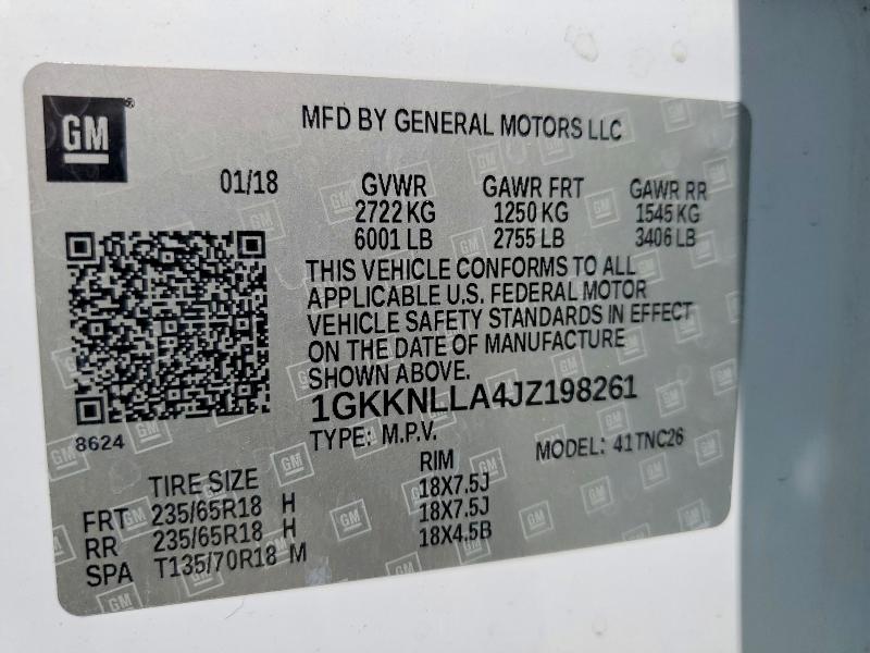 Продажа на аукционе авто 2018 Gmc Acadia, vin: 1GKKNLLA4JZ198261, номер лота: 46179526