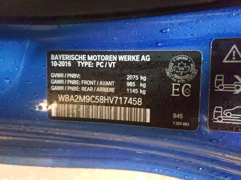 Продаж на аукціоні авто 2017 Bmw Motorrad 230xi, vin: WBA2M9C58HV717458, номер лоту: 79963545