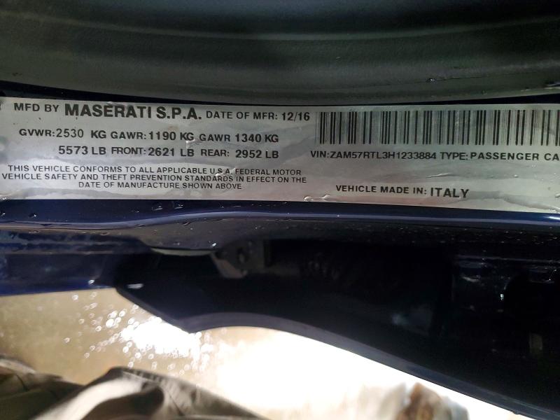 42021296 :رقم المزاد ، ZAM57RTL3H1233884 vin ، 2017 Maserati Ghibli مزاد بيع