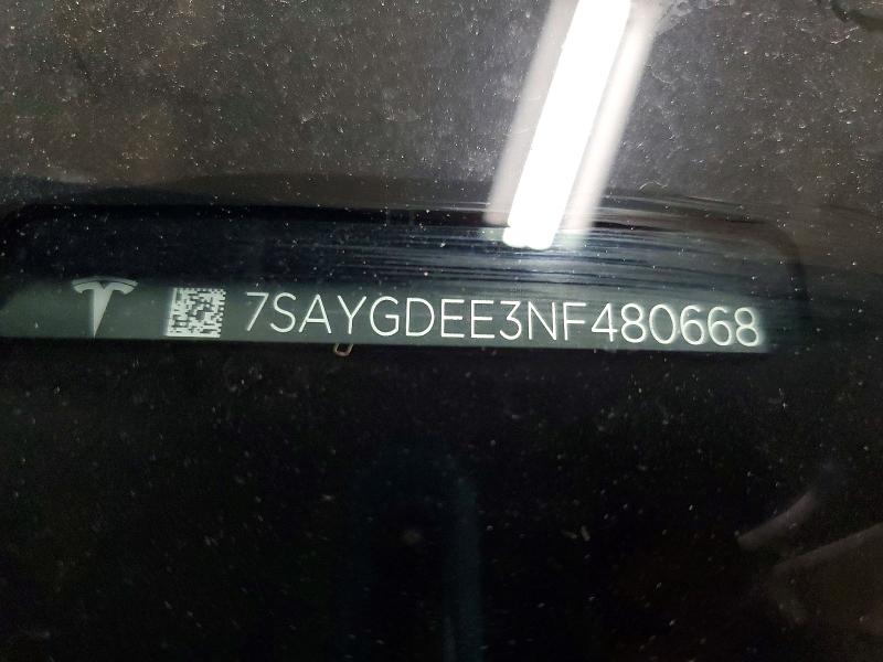 47951536 :رقم المزاد ، 7SAYGDEE3NF480668 vin ، 2022 Tesla Model Y مزاد بيع
