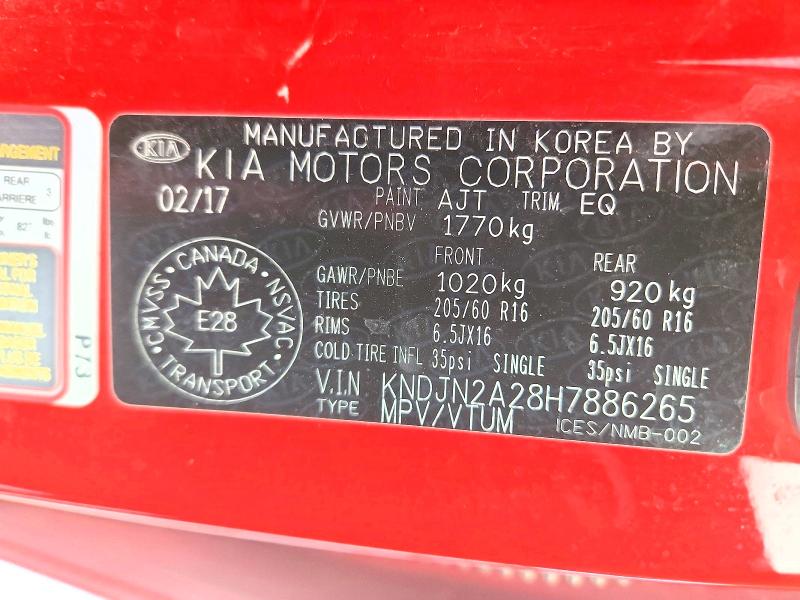 2017 Kia Soul მანქანა იყიდება აუქციონზე, vin: KNDJN2A28H7886265, აუქციონის ნომერი: 46092086