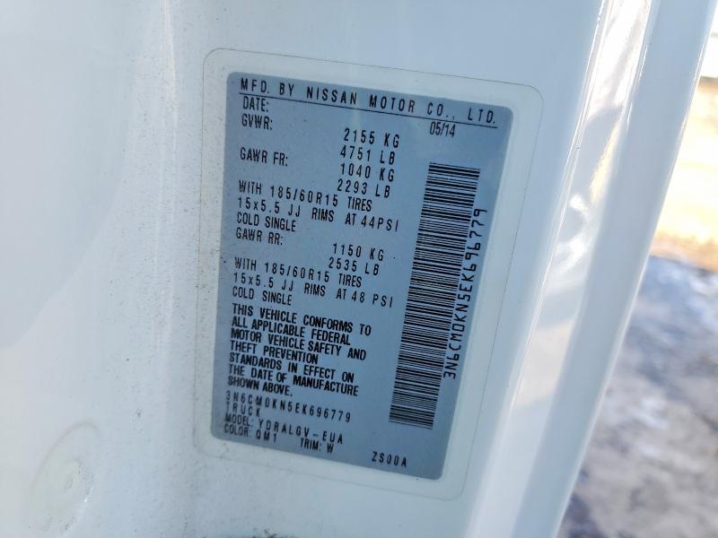 Aukcja sprzedaży 2014 Nissan Nv200, vin: 3N6CM0KN5EK696779, numer aukcji: 45530166