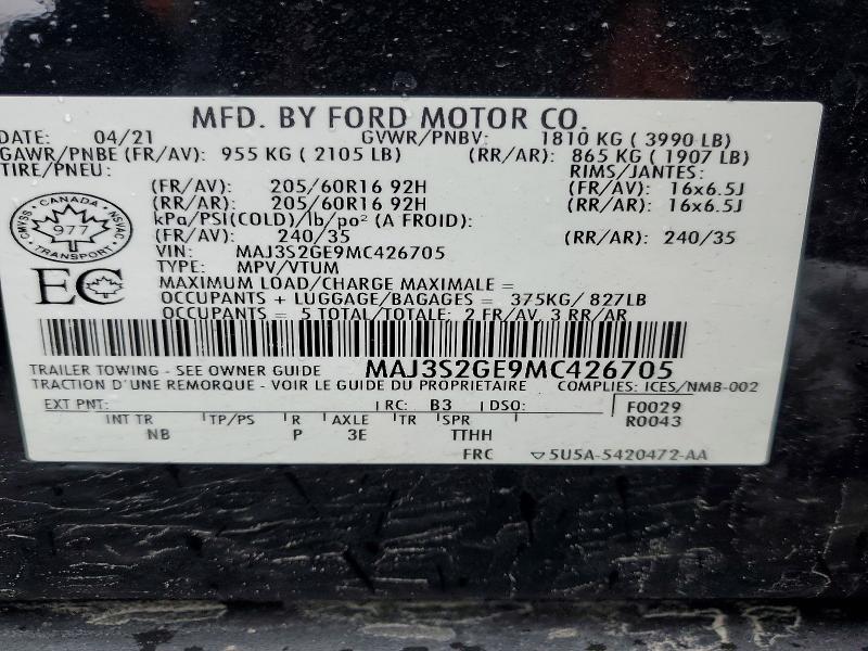 Aukcja sprzedaży 2021 Ford Ecosport, vin: MAJ3S2GE9MC426705, numer aukcji: 47223546
