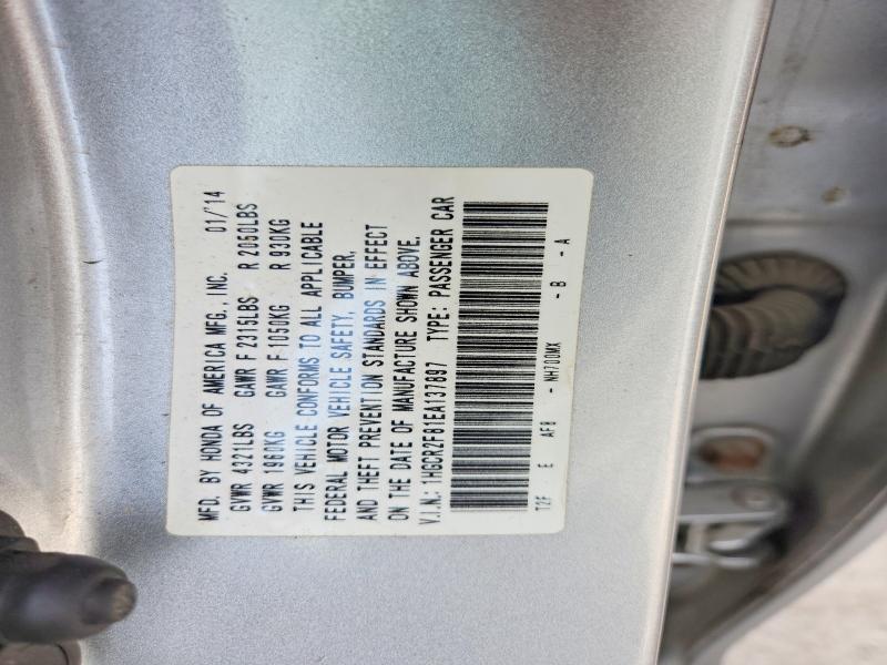 Aukcja sprzedaży 2014 Honda Accord, vin: 1HGCR2F81EA137897, numer aukcji: 46853056
