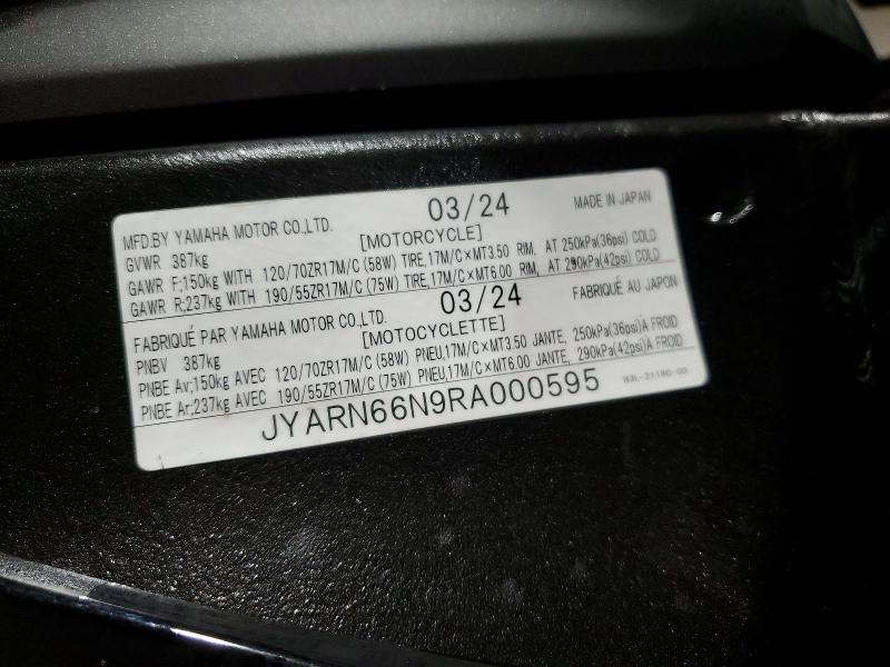 45606206 :رقم المزاد ، JYARN66N9RA000595 vin ، 2024 Yama Yzf مزاد بيع