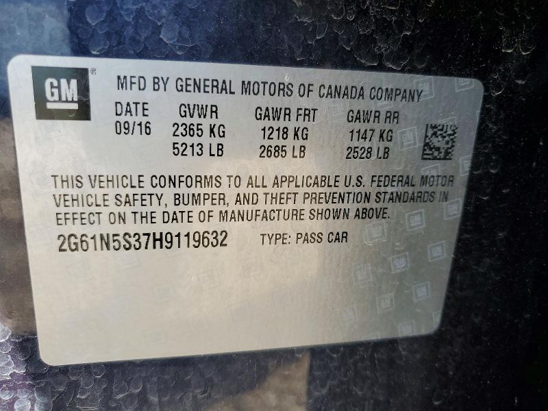 47980726 :رقم المزاد ، 2G61N5S37H9119632 vin ، 2017 Cadillac Xts مزاد بيع